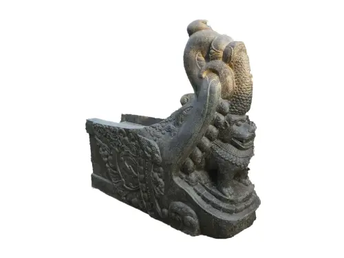 Product image of the product “Makara, 100cm high. Cast stone with antique finish, handmade rework. ”